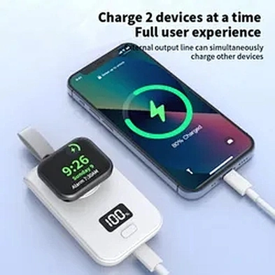 New Design Mini Magnetic Wireless Charger Portable Power Bank for iwatch Series 1-9 iphone 15 Watch Charger Smartphone Charger